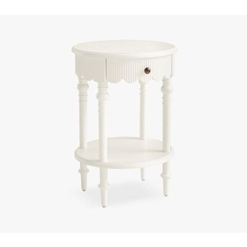 Chris Loves Julia Turned Wood Side Table, Heritage White, UPS Delivery