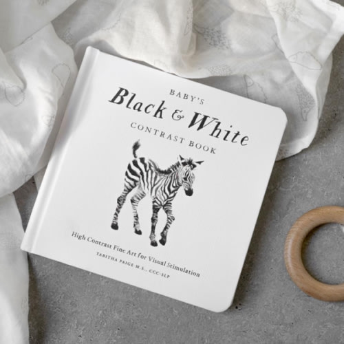 Baby's Black and White Contrast Book: High-Contrast Art for Visual Stimulation at Tummy Time (Tabitha Paige Children's Book Series)