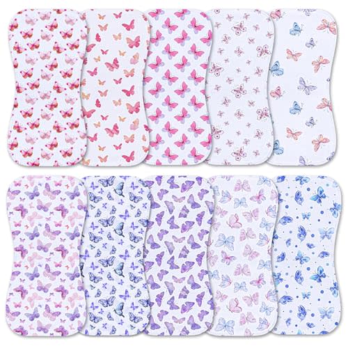 Benoxine 10-Pack Burp Cloths for Baby Boys and Girls - Organic Baby Burp Cloth,Baby Washcloths, Burp Rags, Large Neutral Burp Clothes for Newborn
