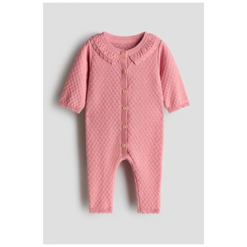 Textured-knit Cotton Romper Suit, 0-3M