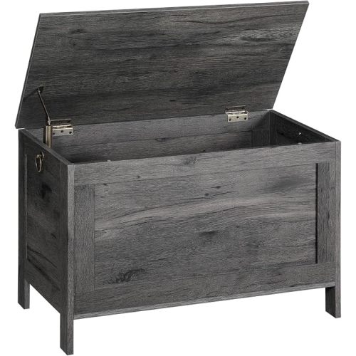 HOOBRO Toy Box, Retro Wooden Look Storage Chest with Safety Hinge, Entryway Storage Bench Supports 220 lb, 29.9 x 15.7 x 18.9 Inches Toy Chest Organizer, Easy Assembly (Rustic Brown) BF75CW01G2