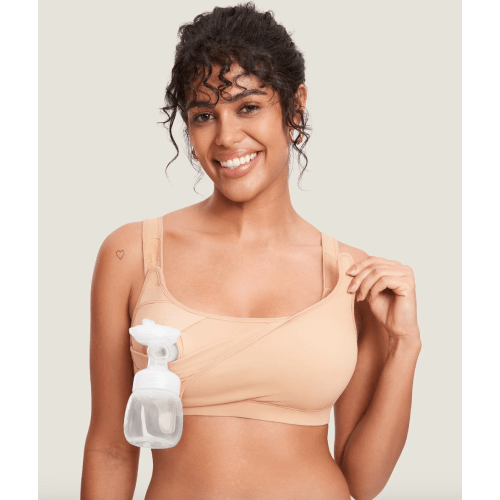 Natrelax® Velcro All-in-One Nursing & Pumping Bra - Medium - Warm Beige