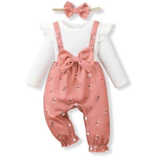 Newborn Infant Baby Girl Clothes Fall Winter Plaid Long Sleeve Jumpsuit One Piece Romper Bodysuit Baby Overalls Outfits