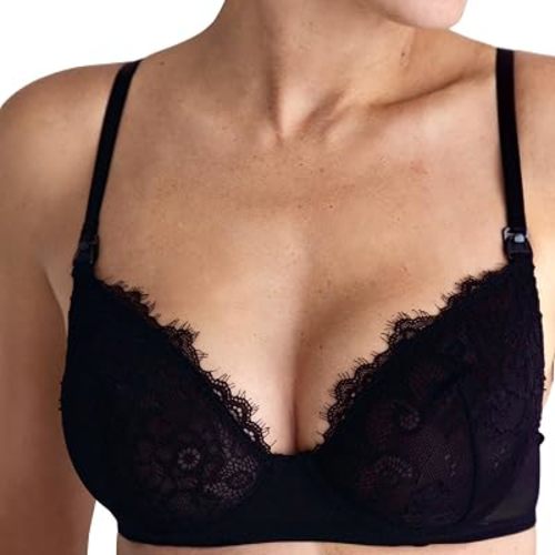MILK&LACE Gaia Nursing Bra – Soft Stretch Lace Maternity Bra with Gentle Underwire, One-Hand Clips & Adjustable Fit