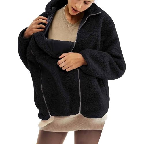 Maternity Coat Winter Mom Cozy Thicken Coats Fleece Sherpa Jacket