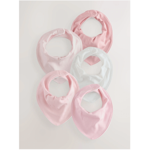 Buy Pink 5 Pack Baby Dribble Bibs from Next USA