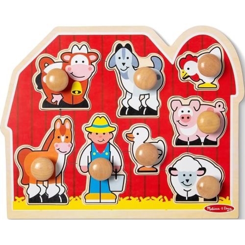 Melissa & Doug Farm Animals Jumbo Knob Wooden Peg Puzzle