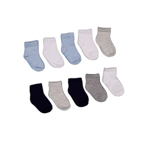 Lands' End Infant 10-Pair Cotton Quarter Socks with Silicone Grippers Set