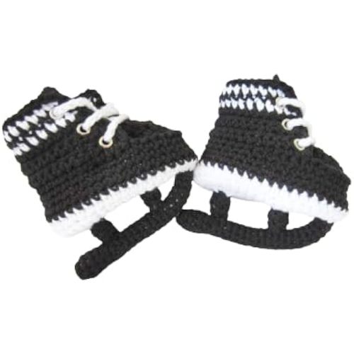 Crochet Baby Ice Hockey Skates Shoes, Gift for Newborn, Figure Skates Booties