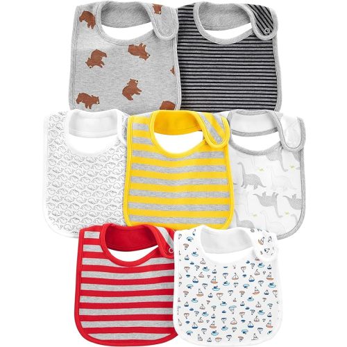 Simple Joys by Carter's Boys' 7-Pack Teething Bibs, Multi, One Size