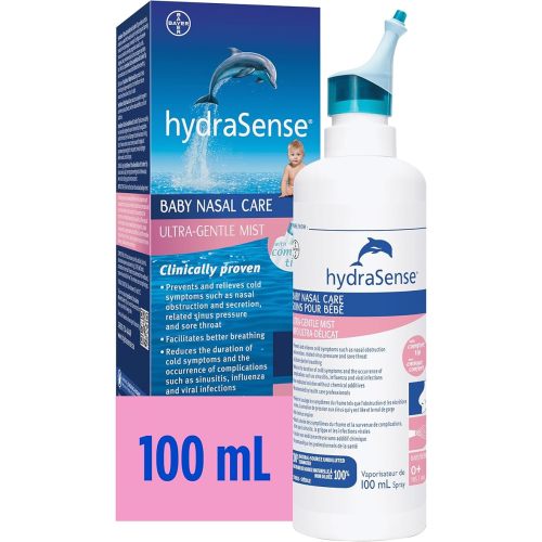 HydraSense Ultra-Gentle Mist Nasal Spray, Baby Nasal Care, 100% Natural Sourced Seawater, Preservative-Free, 100 mL