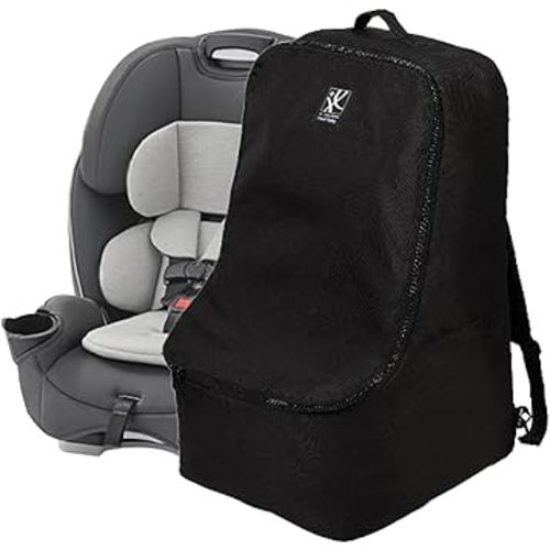 J.L. Childress Padded Backpack Car Seat Bag - Travel Bag for Airplane, Fits Most Baby & Infant Car Seats, Boosters, & Carriers, Airport Accessories for Gate Check or Baggage Check - Ultimate, Black
