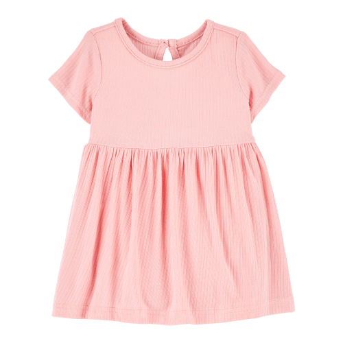 Baby Girl Solid PurelySoft Bodysuit Dress - Pink - Carter's | Carter's