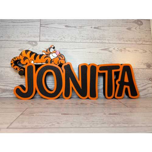 Tigger Name Plate Disney Style Name Sign Kids Room Game Room Nursery Disney Style Birthday Name Winnie Pooh Piglet Eeyore