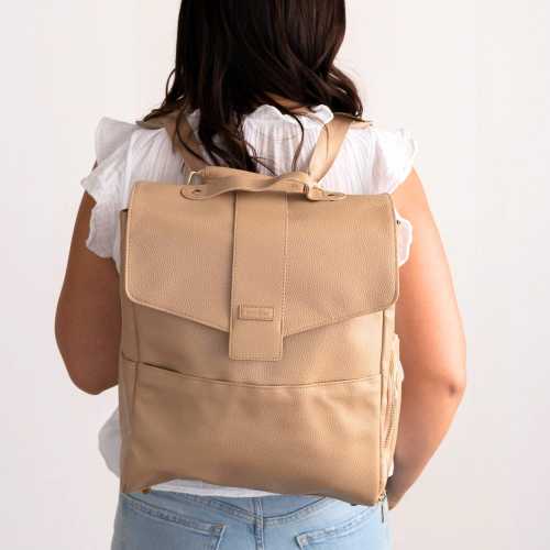 Vegan Leather Breast Pump Backpack: Cooler Bag, Changing Pad & Laptop Sleeve