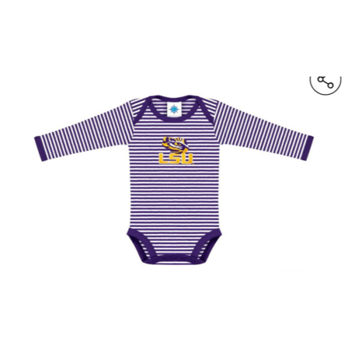 LSU | LSU Infant Stripe Long Sleeve Bodysuit | Alumni Hall