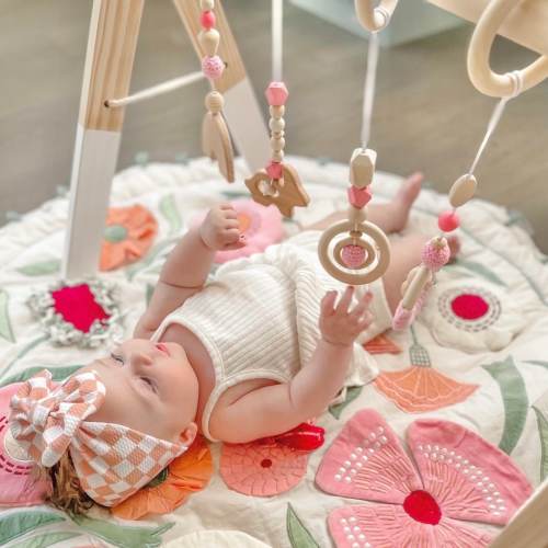 Wooden Baby Gym Toys: Rainbow Hanging Crochet Toys