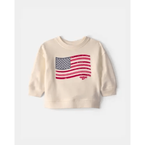 Baby American Flag French Terry Pullover Sweatshirt - Cream - OshKosh B'gosh | Carter's