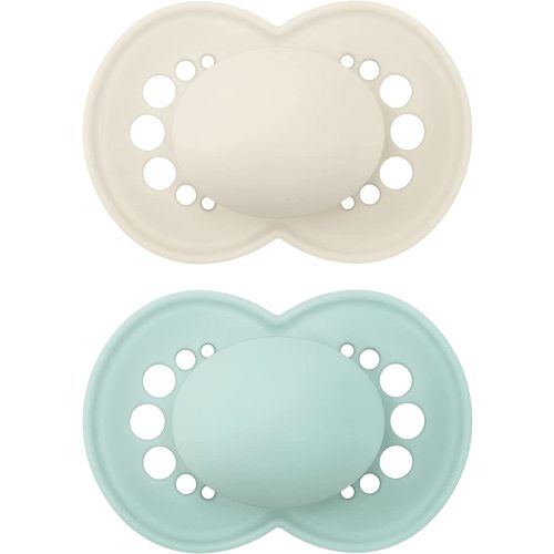 MAM Original Matte Pacifier (2 pack, 1 Sterilizing Pacifier Case), Pacifiers 6 Plus Months, Unisex Baby Pacifier, Best Pacifiers for Breastfed Babies, Sterilizing Storage Case