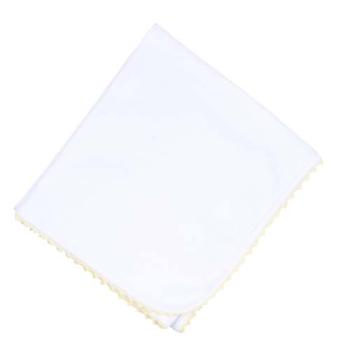 Baby Joy Embroidered Receiving Blanket - Yellow