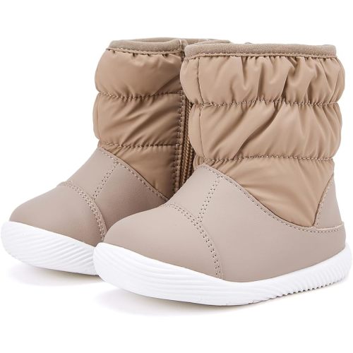 Snow Boots Waterproof Winter Warm Booties Nonslip Lightweight Outdoor Shoes for First Walkers 6 9 12 18 24 Months(Infant/Toddler)