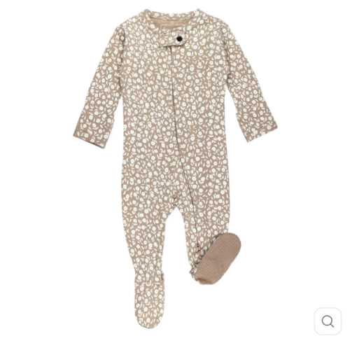 Oatmeal Ditsy Floral | Organic Zipper Footie – L'ovedbaby