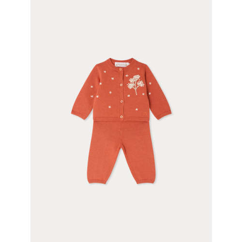 Melnie set in knit and hand embroidered