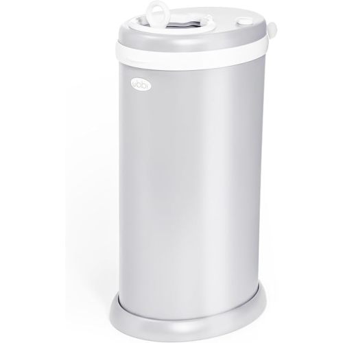 Ubbi Stainless Steel Diaper Pail, No Special Bags, Odor-Locking, Gray