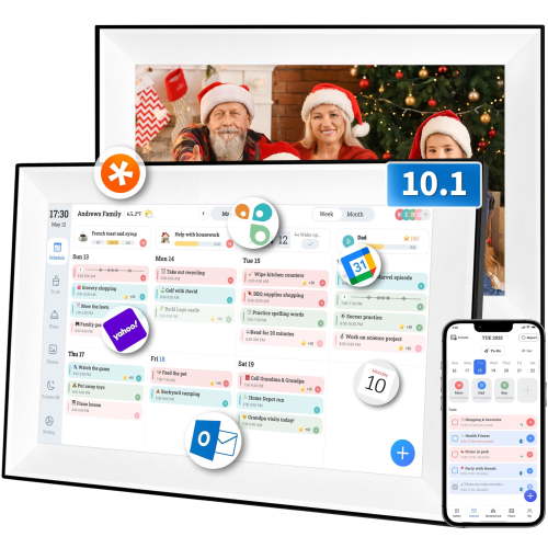 Jazeyeah 10.1" Smart Digital 2026 Electronic Calendar Planner,Touchscreen Interactive Display for Family Schedules, Achievement Rewards, Meal Planning,Digital Picture Frame, Gifts