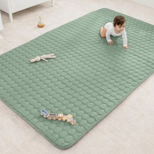 Premium Play Mat - Soft and Comfortable Kids & Toddler Play Mat with Non-Slip Bottom By Comfy Cubs - Sage, Rectangle, 60x96
