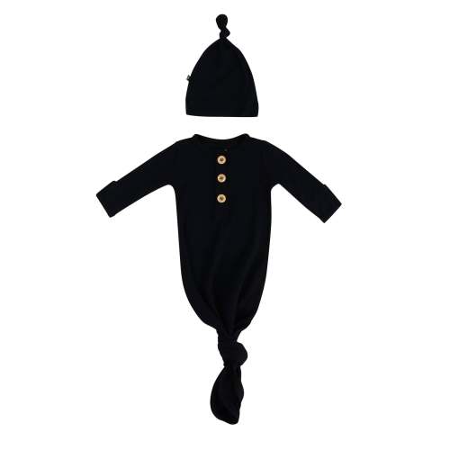 Knotted Gown with Hat Set in Midnight | Kyte Baby