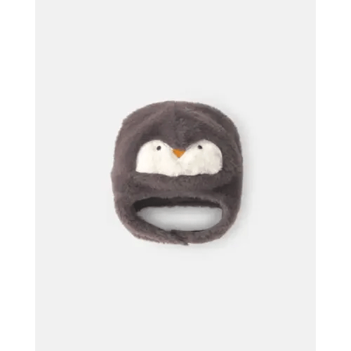 Baby Penguin Christmas Fleece Hat - Grey | Carter's