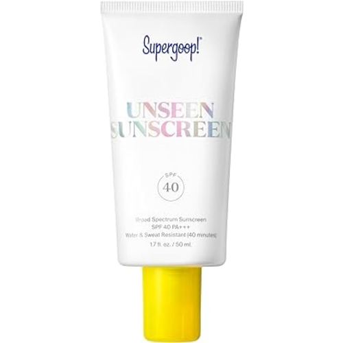 Supergoop! Unseen Sunscreen - SPF 40-1.7 fl oz - Invisible, Broad Spectrum Face Sunscreen - Weightless, Scentless, and Oil Free - For All Skin Types and Skin Tones