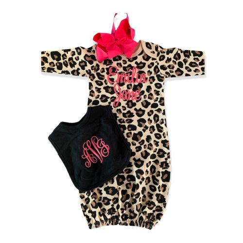 Cheetah infant gown