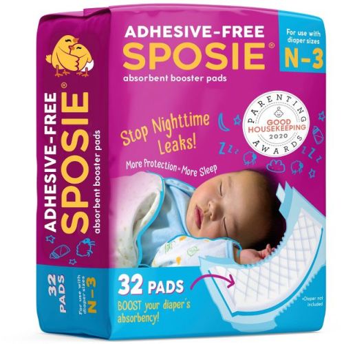 Sposie Booster Pads For Overnight Diaper Leak Protection - 32ct: Hypoallergenic, Latex-Free, Chlorine-Free