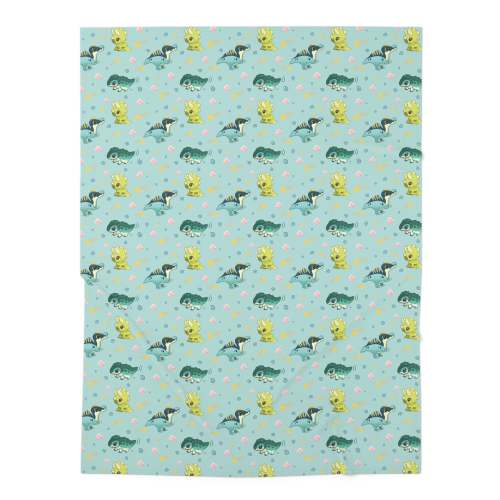 Baby Dinos Swaddle Blanket - Spinosaurus, Scelidosaurus & Triceratops