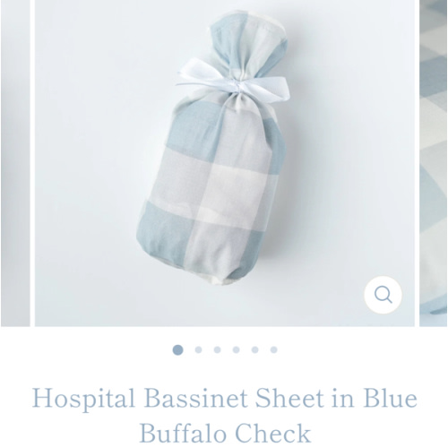 Hospital Bassinet Sheet in Blue Buffalo Check