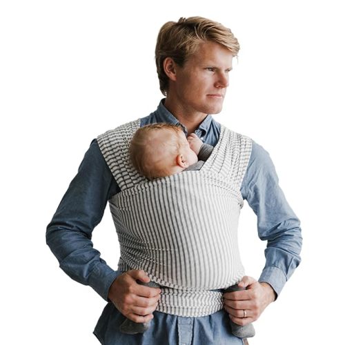 Solly Baby Wrap, Newborn to Toddler Carrier 8-25 Lbs, Natural + Grey Stripe