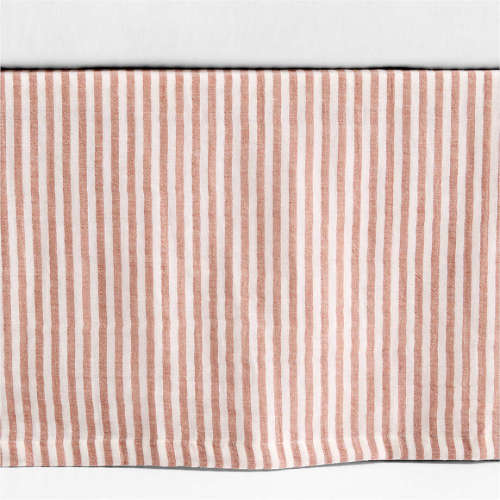 Supersoft Brulee Brown Striped Organic Cotton Gauze Baby Crib Skirt