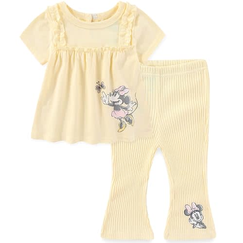 Disney Minnie Mouse Baby Girls Shirt and Ribbed Legging Pants Set for Infants