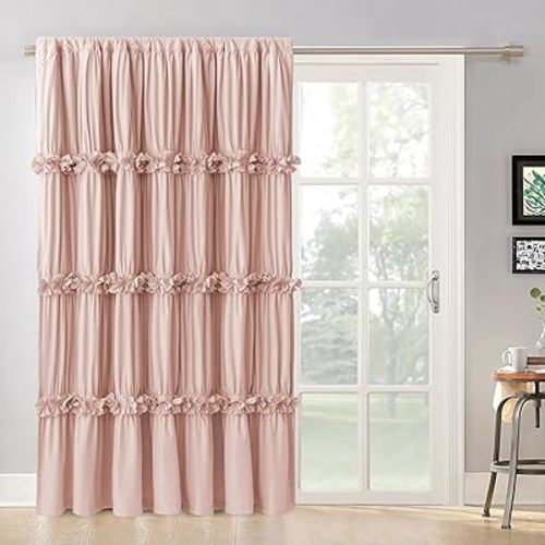 Room Divider Window Curtains, Blackout Window Treatments, Peach Pink