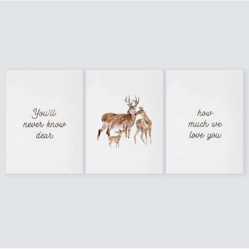 You'll Never Know Dear Deer Family Print Set - Moon Rock Prints