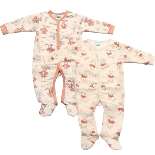 Magic Threadz Disney Clothes Baby Boys 2-Pack Quilted Footed Coveralls Mickey Mouse, Winnie the Pooh and Dumbo (0/3M-6/9M)