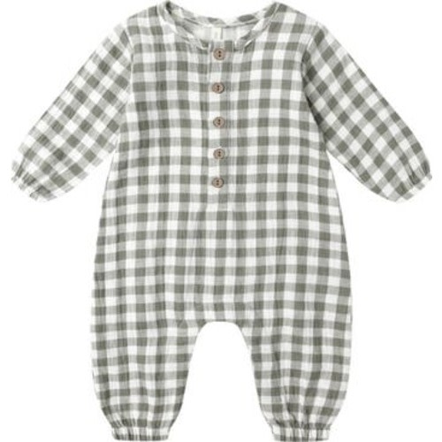 Forest Check Organic Cotton Romper, 0-3M