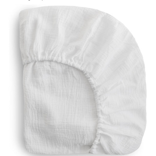 mushie Extra Soft Muslin Fitted Crib Sheet | 192 Thread Count | 28"x 52" (White)