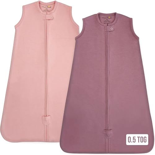 Organic Cotton Baby Wearable Blanket 0.5 TOG Sleep Sack 0-6 Months 2-Pack