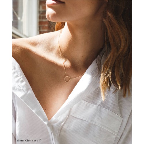 Minimal Dainty Circle Necklace - Delicate Layering Chain - Simple Statement - 14k Gold Fill, Silver, or Rose Gold - LN132