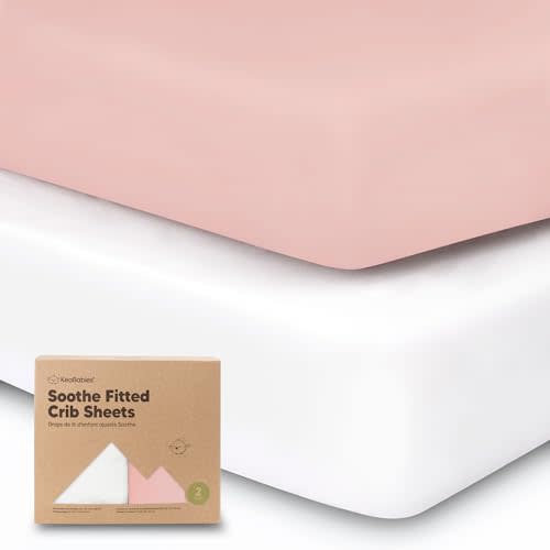 KeaBabies 2-Pack Organic Crib Sheets for Boys, Girls - 52x28 Fitted Crib Mattress Sheet Neutral, Breathable Jersey Cotton Cover for Baby Bed, Toddler Mattress, Soft & Cute Prints (Rose)