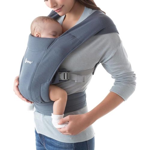 Ergobaby Embrace Baby Carrier Newborn to Toddler - Breathable Baby Carriers for Summer - Cozy Essentials (7-25 Pounds), Ponte Knit, Oxford Blue