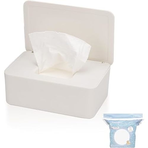 Wipes Dispenser Compatible with Cottonelle Wet Wipes Refill Pack, Refillable Wipes Container, Reusable Wipe Holder with Non-Slip Base, Easy Open Sealed Lid, Keeps Wipes Clean, for Home, Office, Car